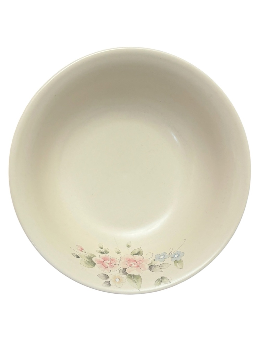 Pfaltzgraff USA Glazed Cream & Tea Rose Pattern StoneWare Vegetable Bowl